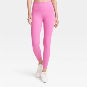 Pink High-Waisted Leggings Joy Lab S Scallop Detail Workout Yoga Gym Active NEW